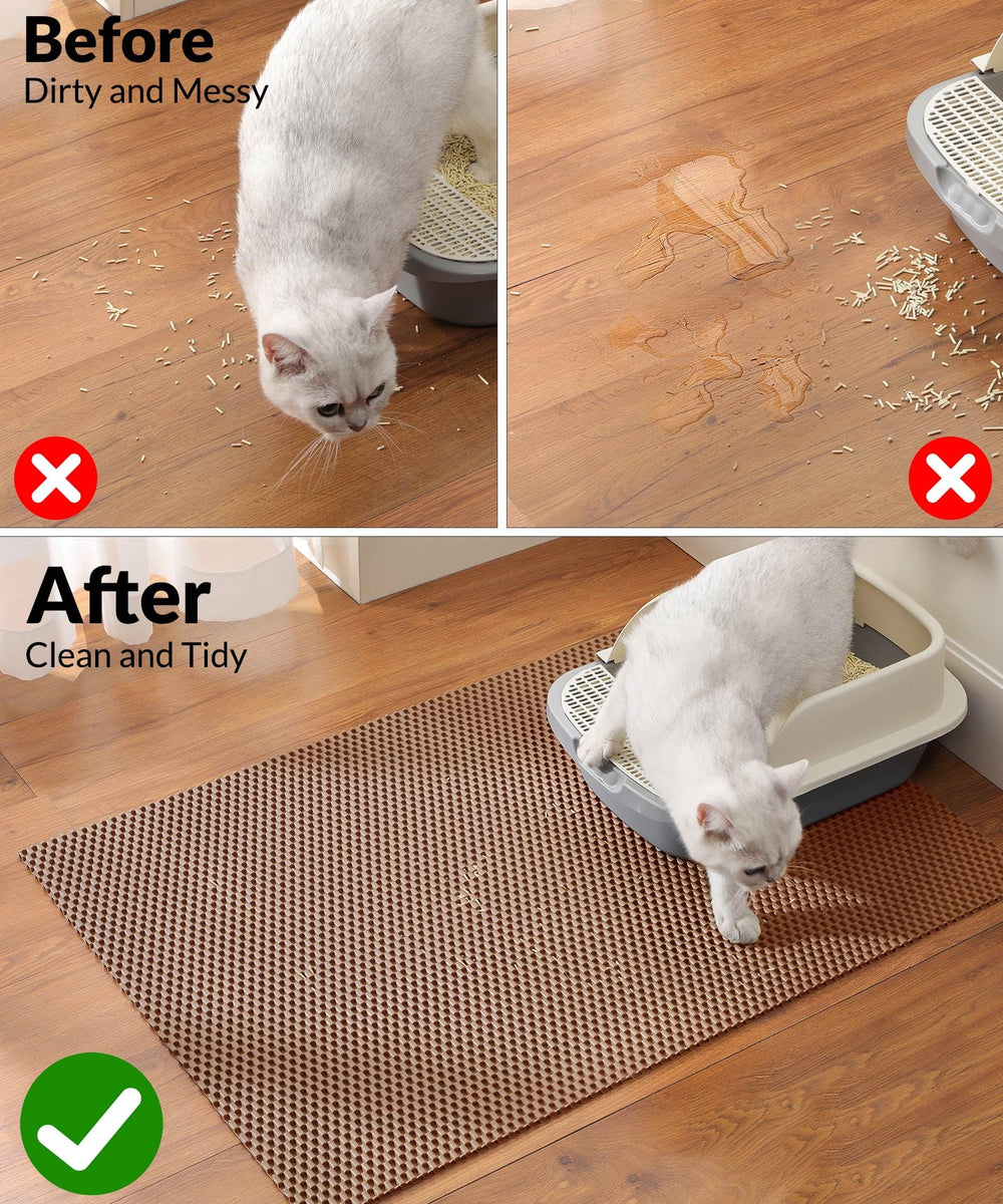 Cooyes cat litter mat versatile placement beside the box.