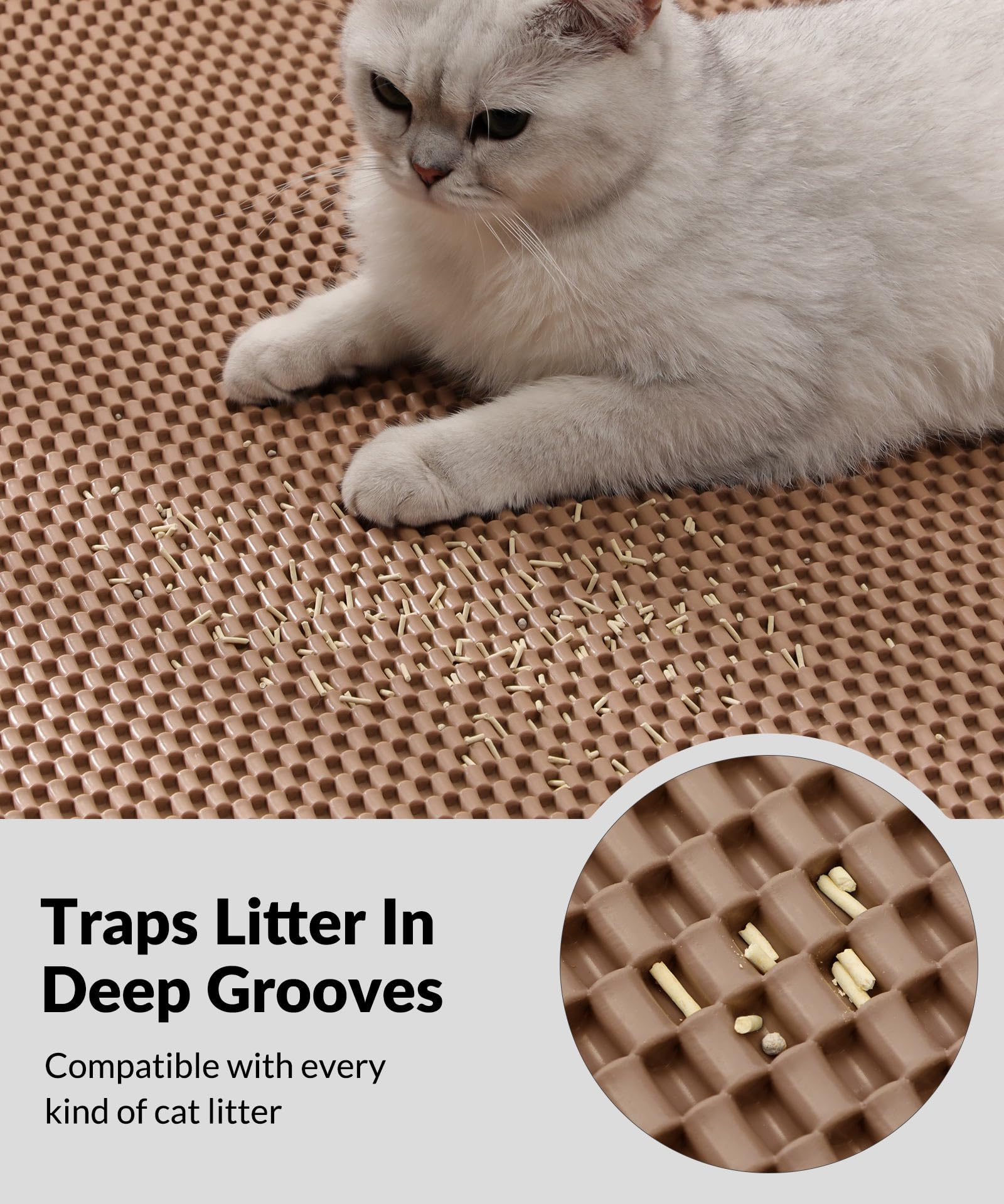 Cooyes litter mat anti-scratch PVC withstands claws and wear.