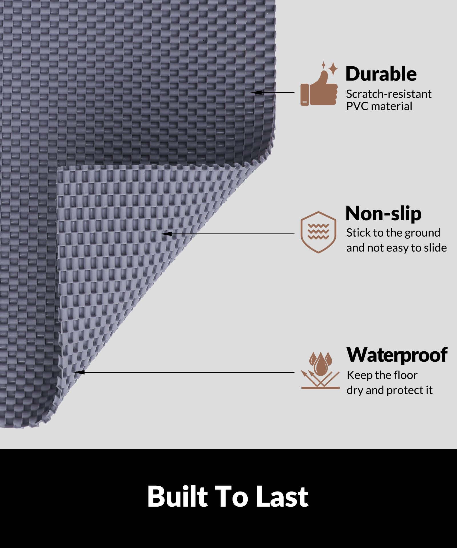 Cooyes waterproof backing protects floors from urine and spills.