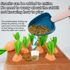 Copfeu plush carrot toy adds soft, engaging texture during mealtime enrichment.