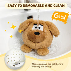 COPHCY Moving Dog Ball soft plush cover detail ready for washing.