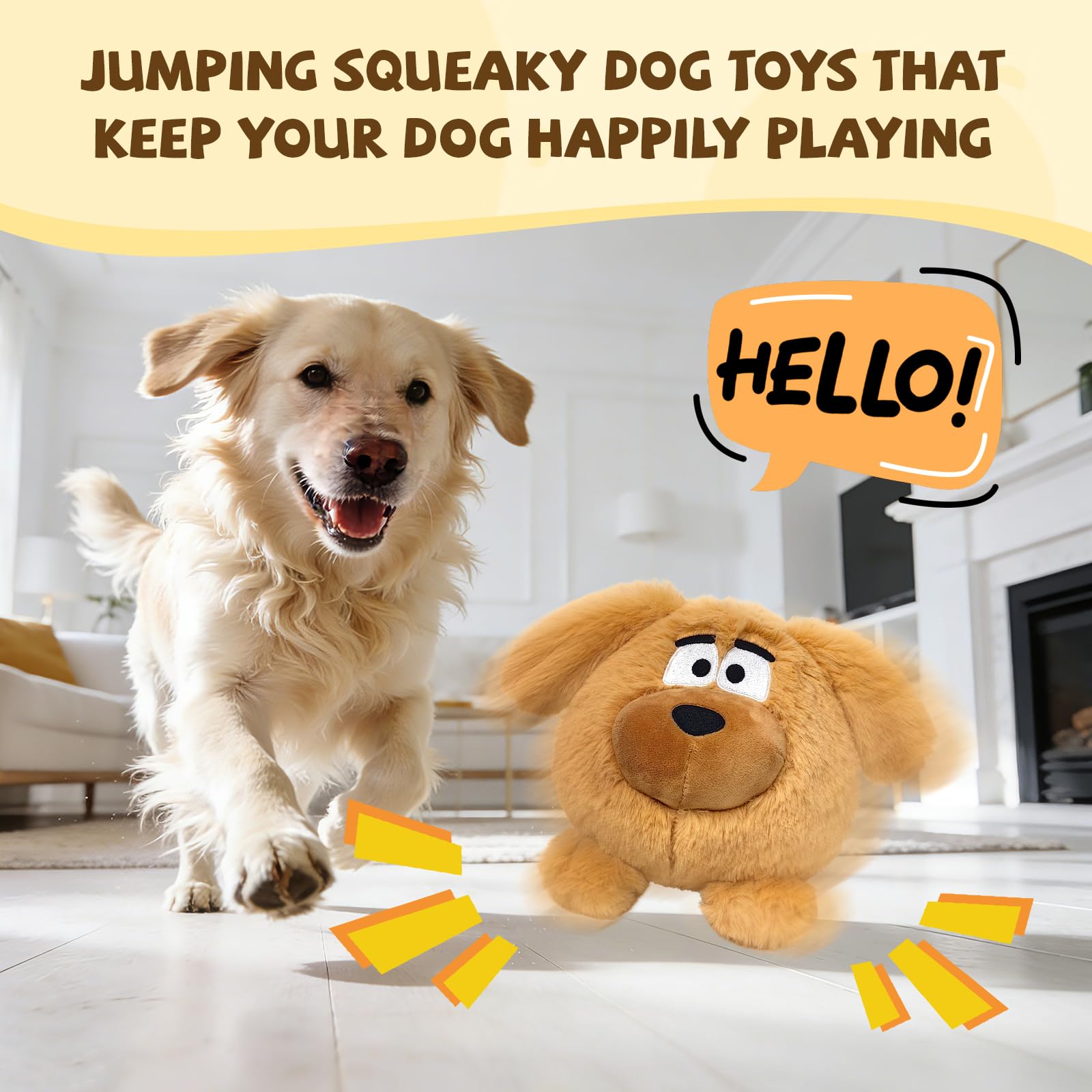 COPHCY Moving Dog Ball side view shows responsive bounce for games.