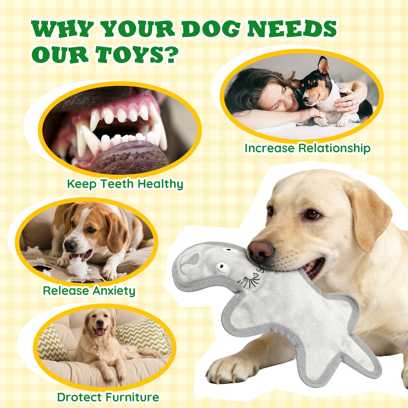 COPHCY crocodile squeaky toy provides durable plush fun for dogs of all sizes
