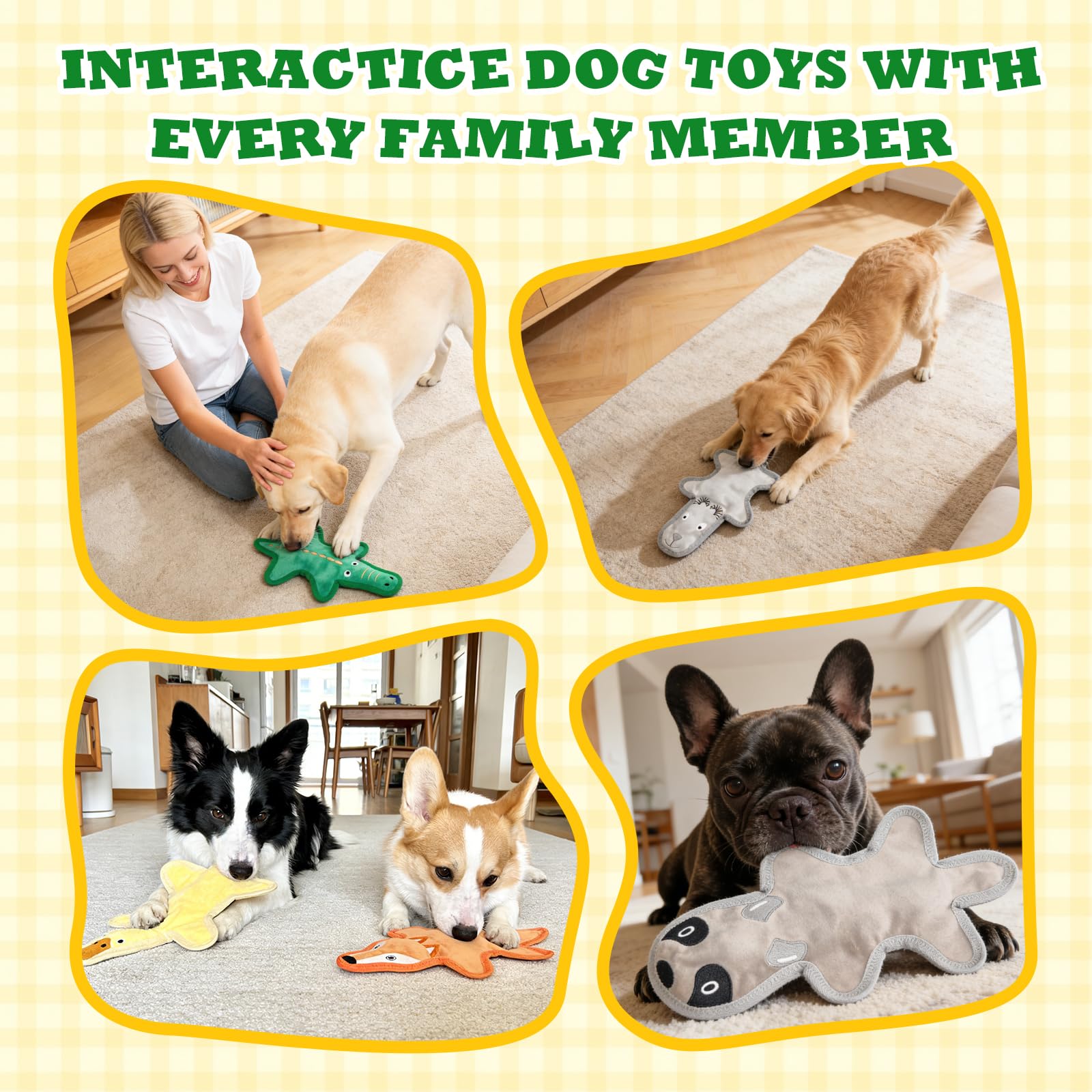 COPHCY 5-pack no stuffing dog toys for endless variety
