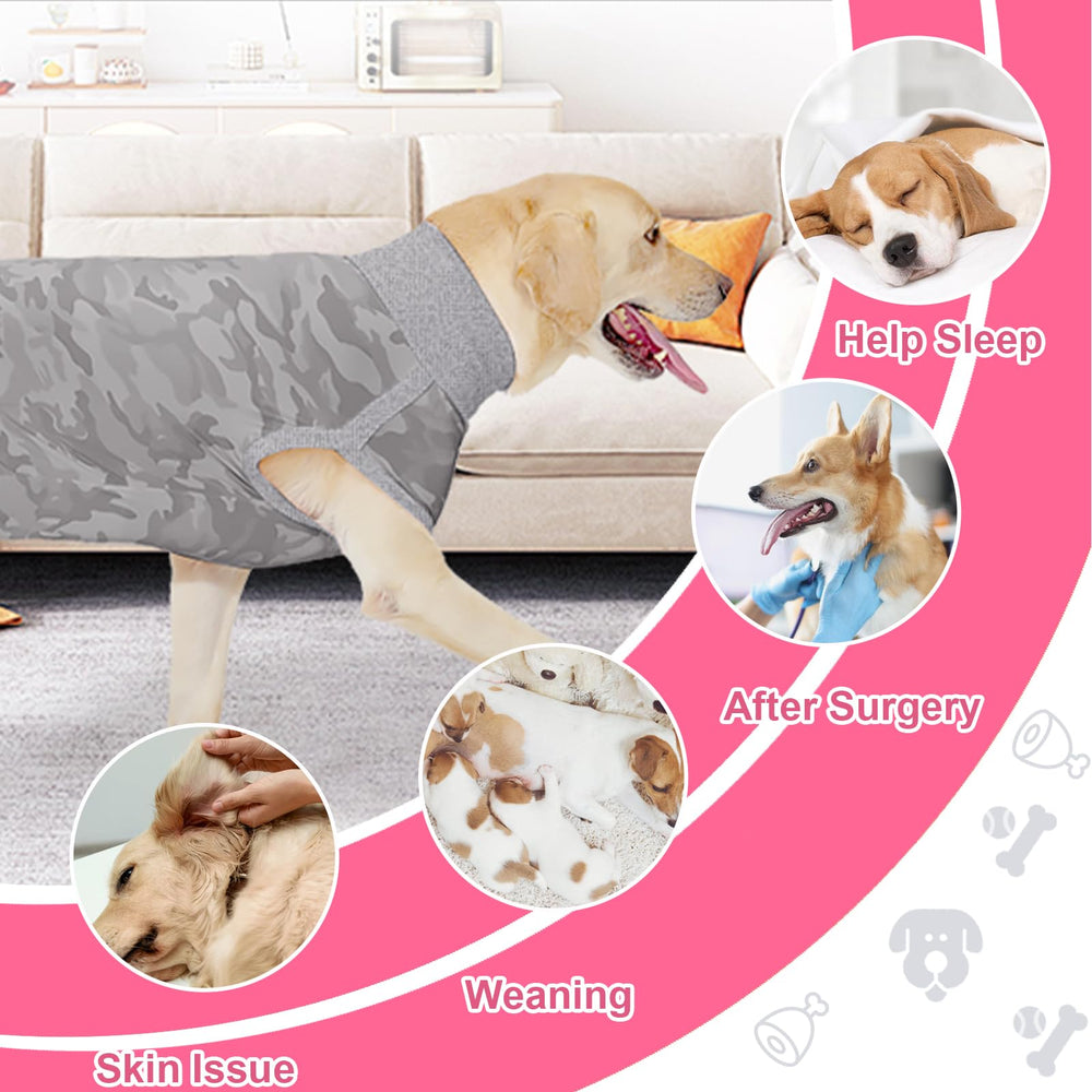 Coppthinktu recovery suit with anti-lick design protects wounds.