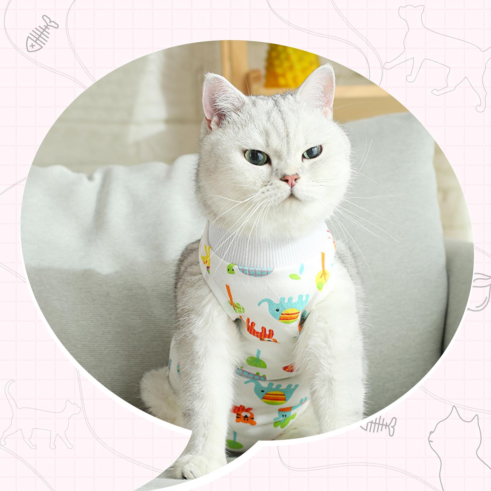 Machine-washable Coppthinktu cat suit designed for easy cleaning routines