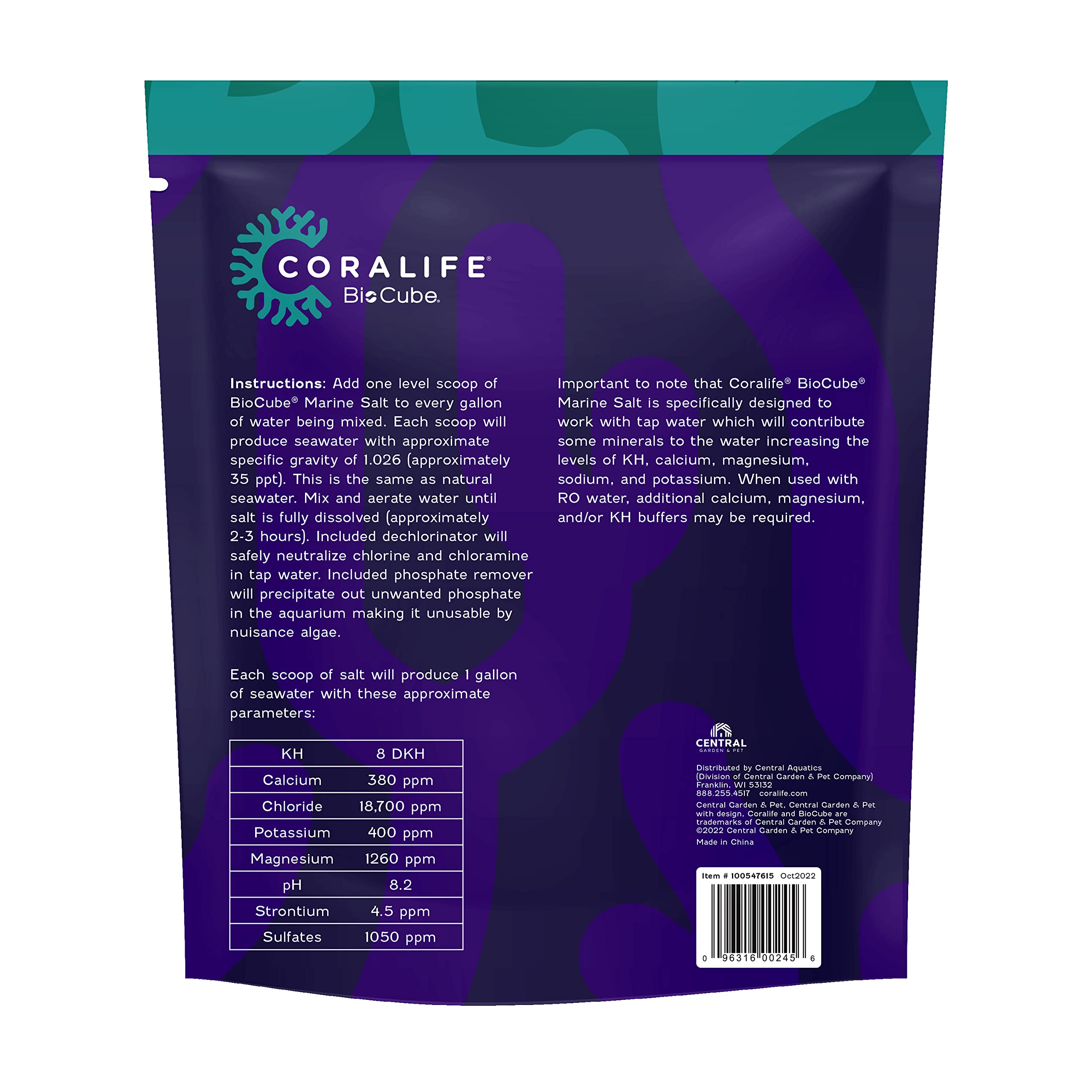 Coralife BioCube Marine Salt dissolves quickly in water for fast tank preparation
