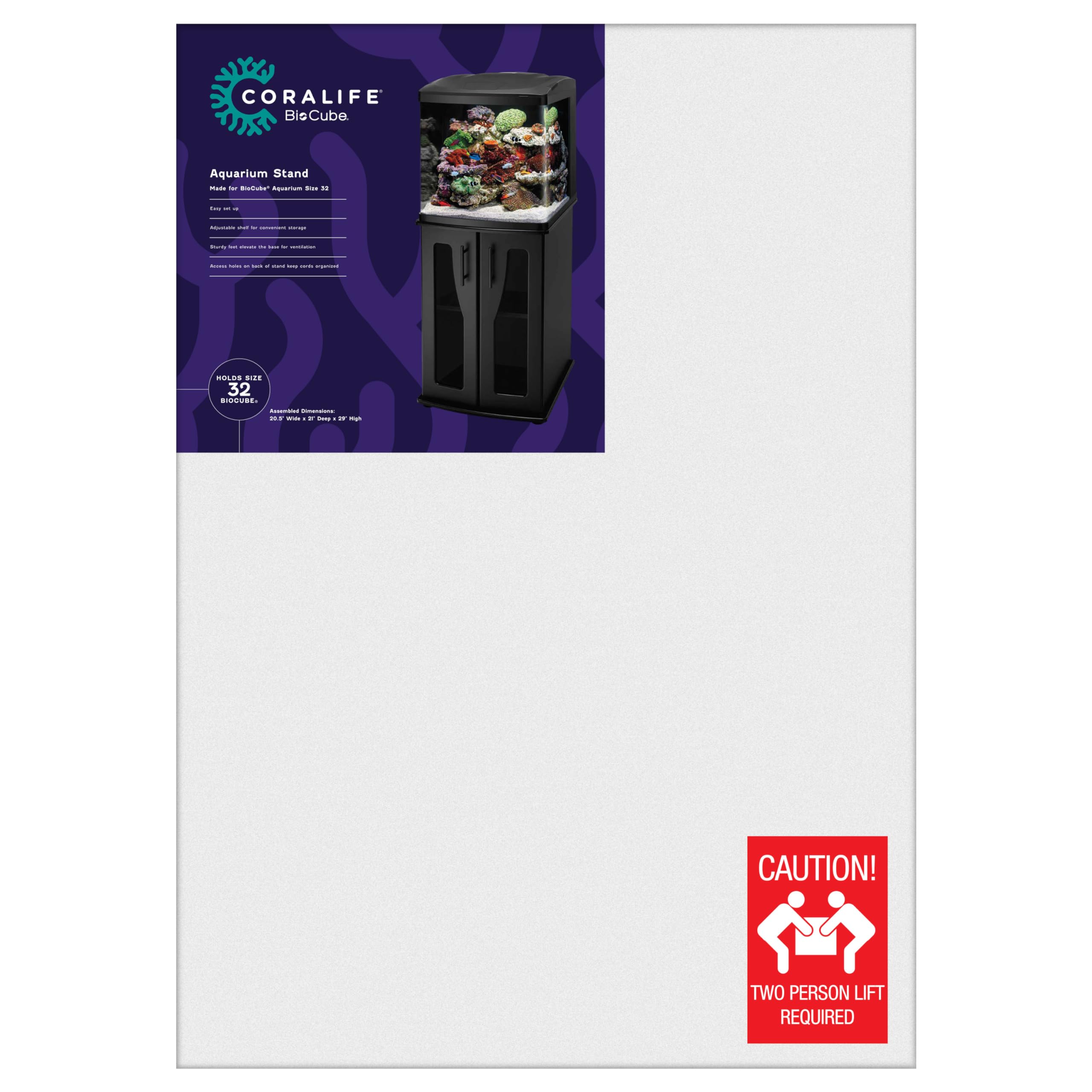 Coralife BioCube stand side view showing slim profile and stability for BioCube tanks