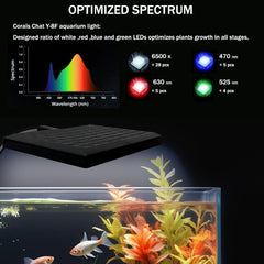 Corals Chat nano aquarium light 360 degree gooseneck enables precise angle.