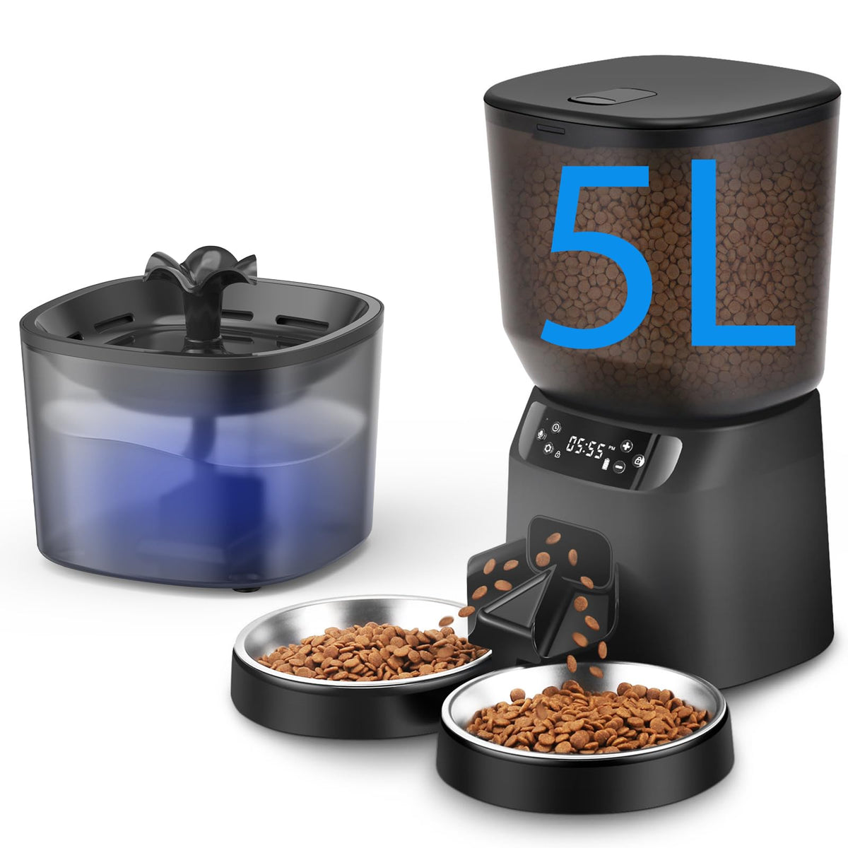 CORGOTE automatic feeder front view shows reliable meal scheduling.