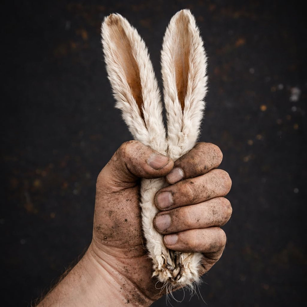 CorpseCo Rabbit Ears bag display—premium crunchy dog snack ideal for training rewards.