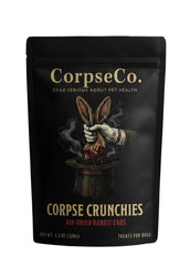 CorpseCo Rabbit Ears close-up—single-ingredient dog treat ideal for rewards.