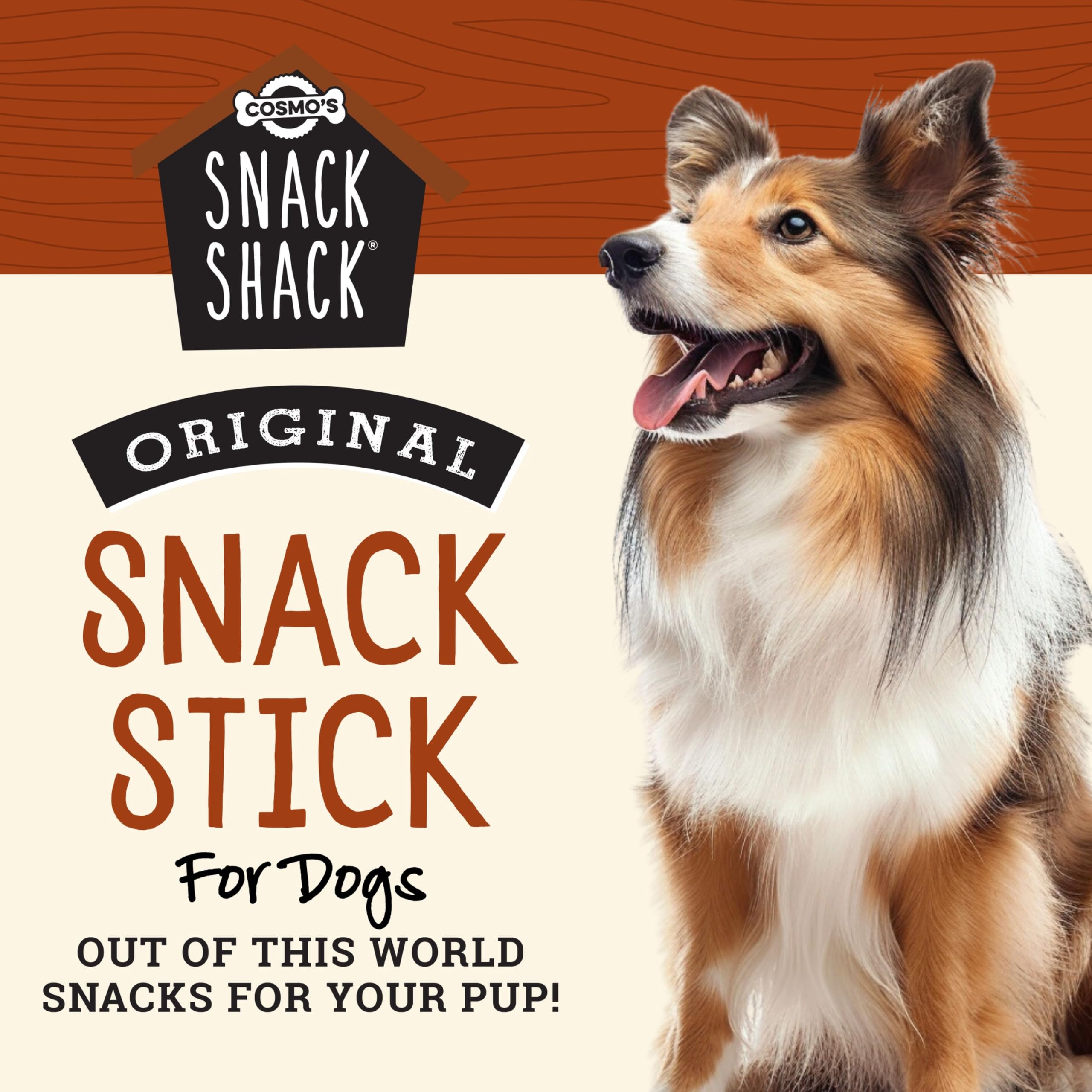 Close-up of soft texture on Cosmo's Snack Shack pork sticks.