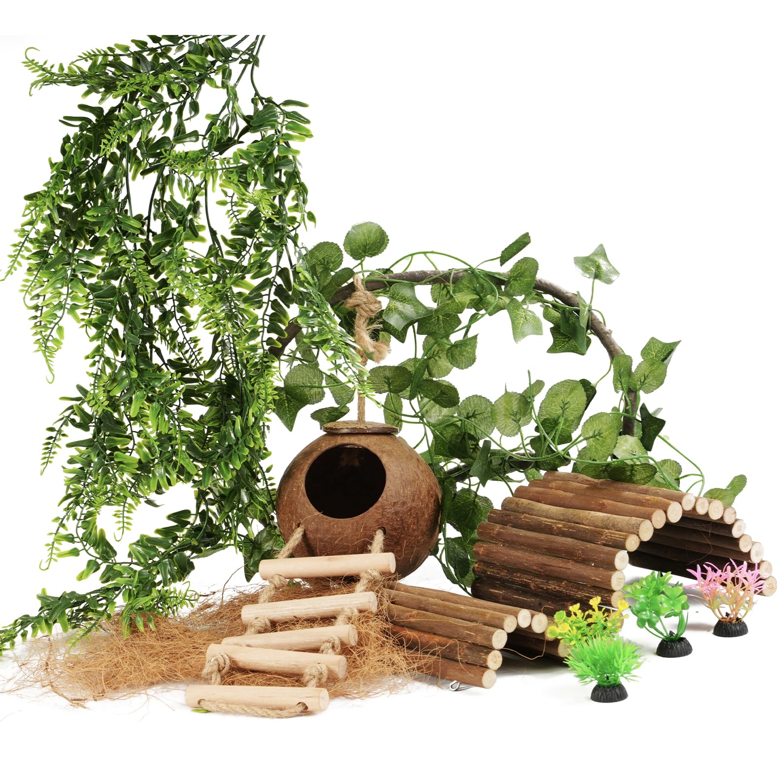COSOC coconut hut for crested geckos provides a secure hideaway and enrichment.