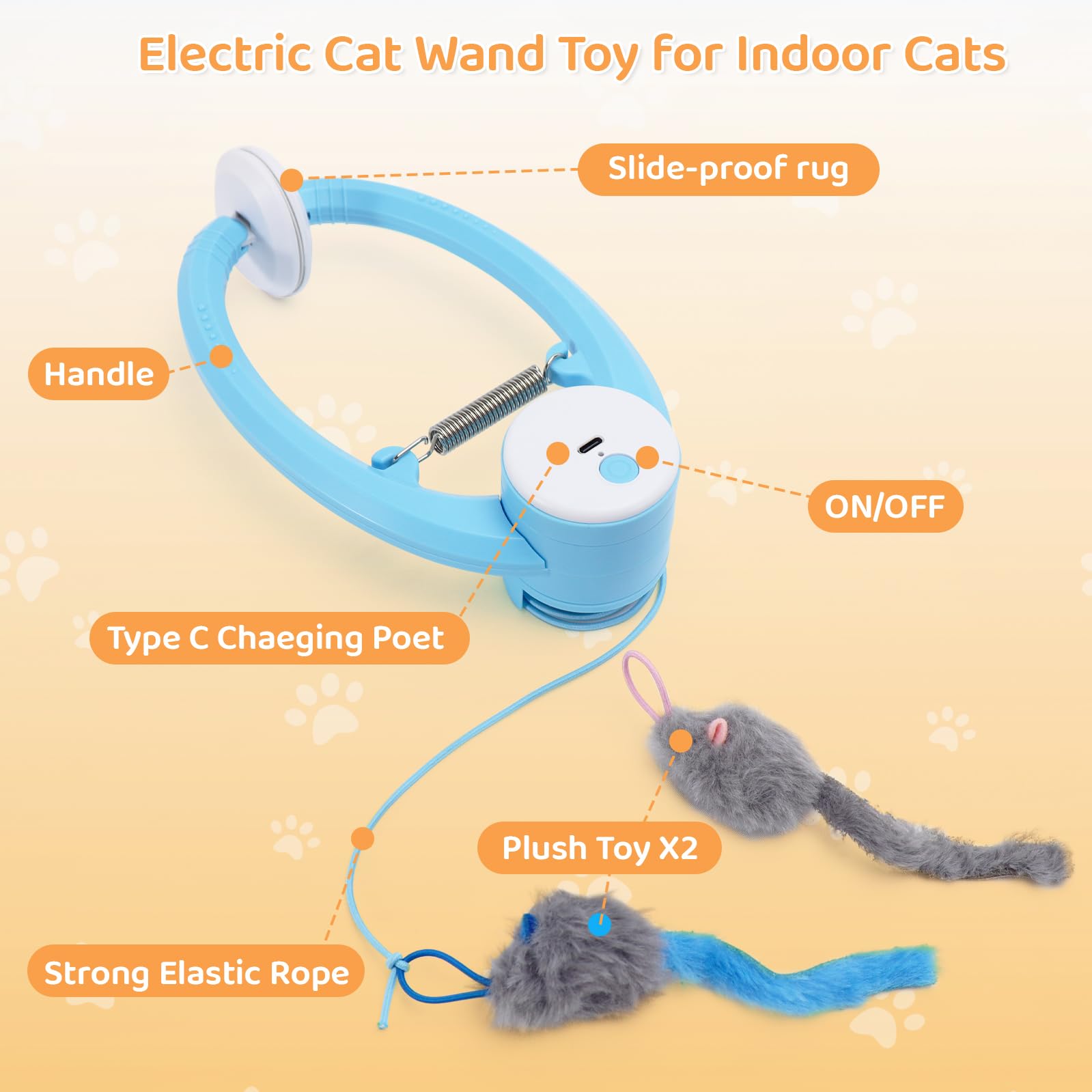 Cosowo 360-degree flutter action keeps lazy cats engaged and active during playtime.