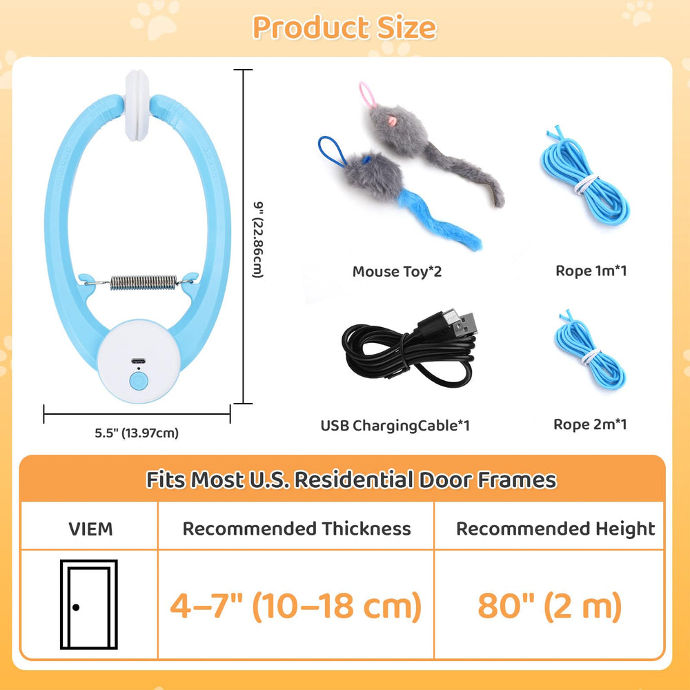Cosowo USB rechargeable cat toy provides safe, extended play without frequent battery changes.