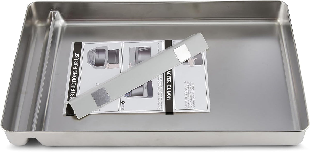 COSPARX stainless steel litter tray front view shows durable steel surface for long-term use