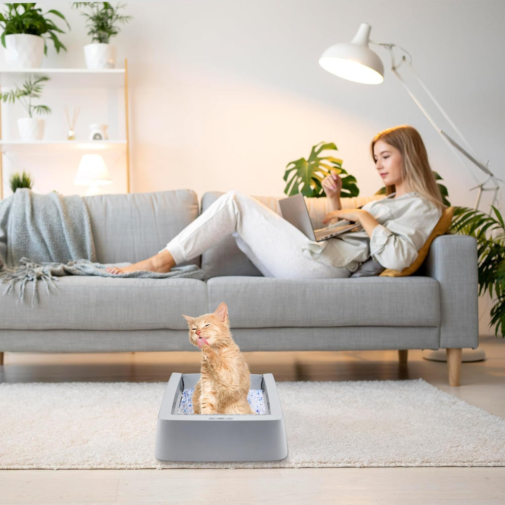 COSPARX packaging of stainless steel litter tray emphasizing reusable design