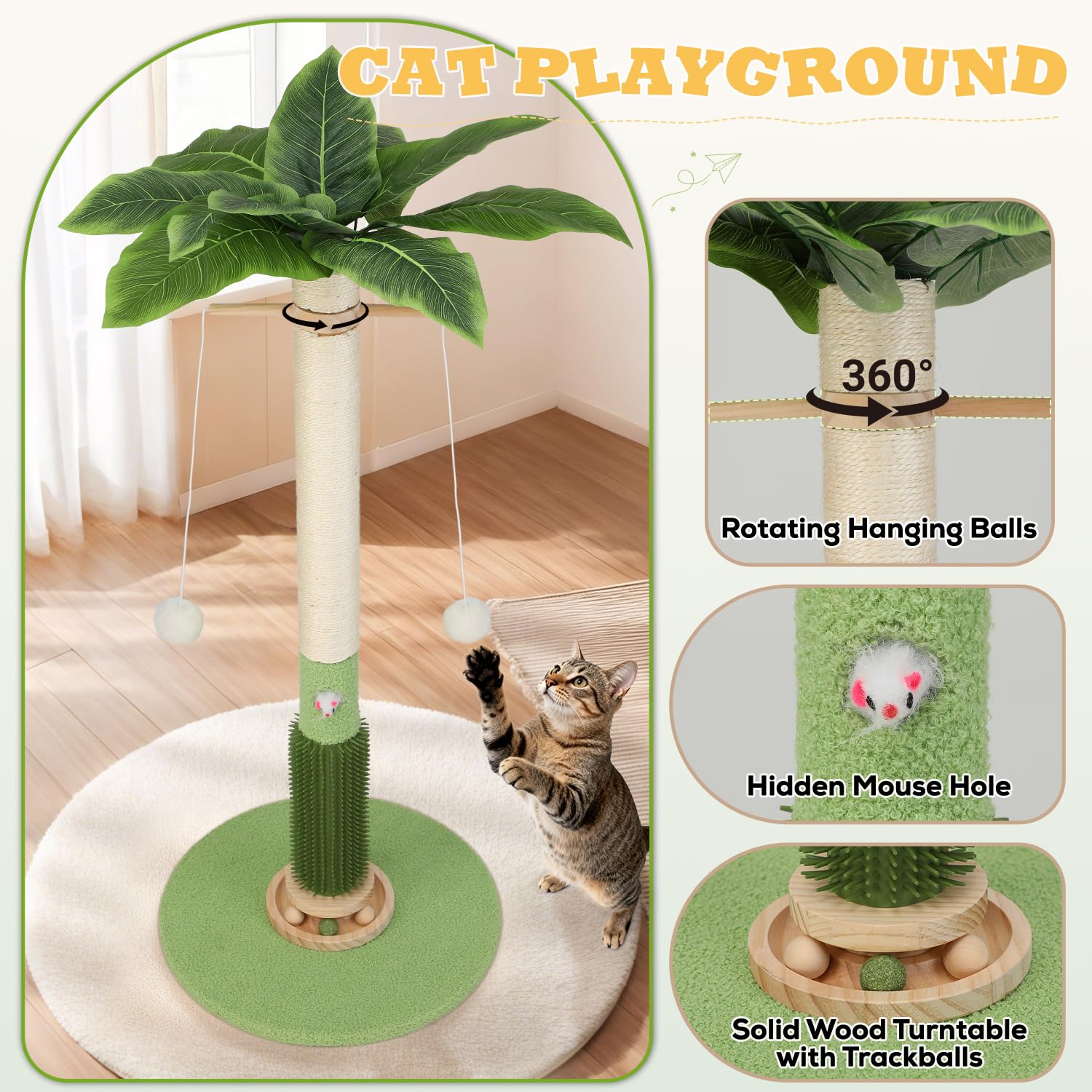 COUNER rotating-ball feature keeps cats engaged with dynamic motion.