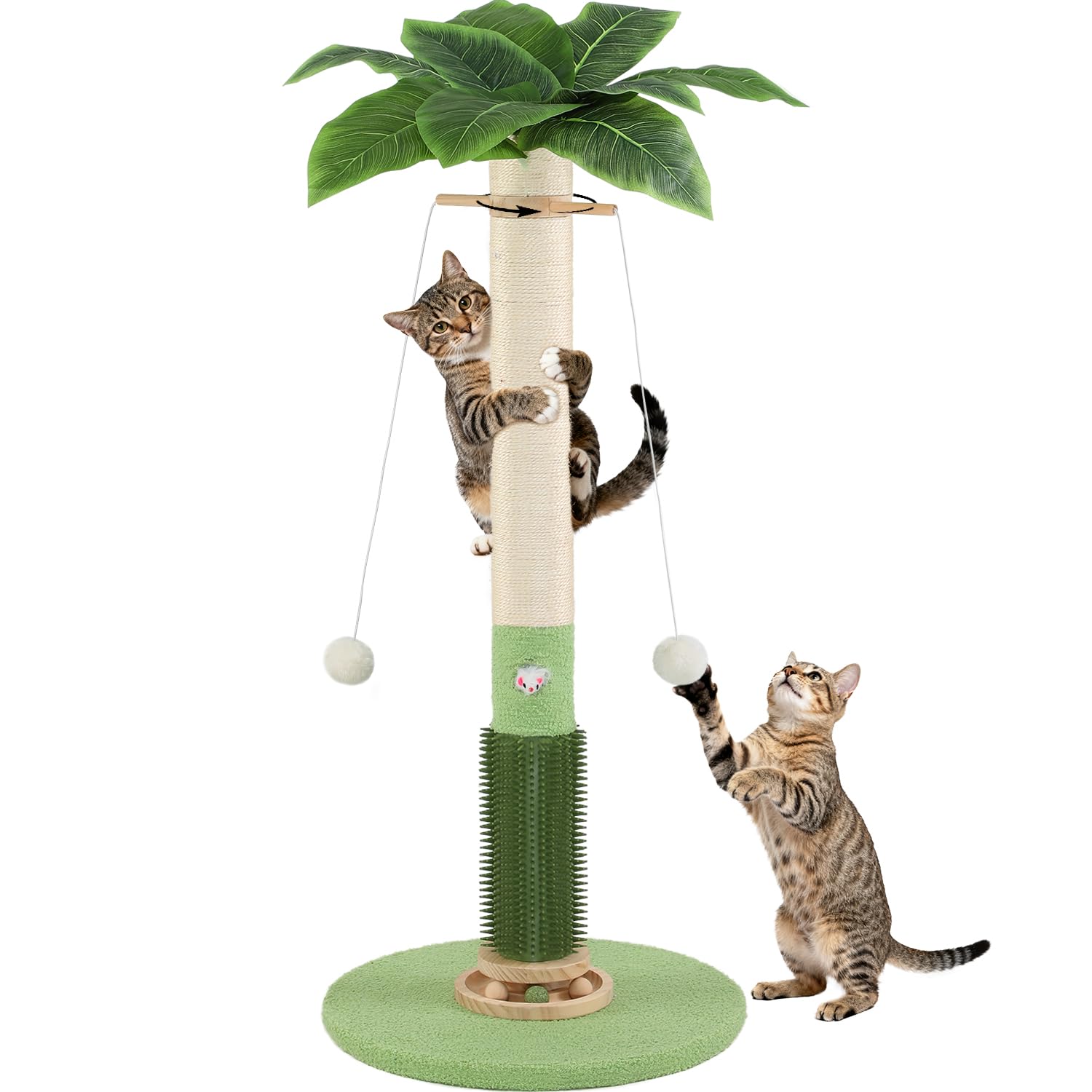 COUNER self-groomer brush rotates for grooming moments during play.