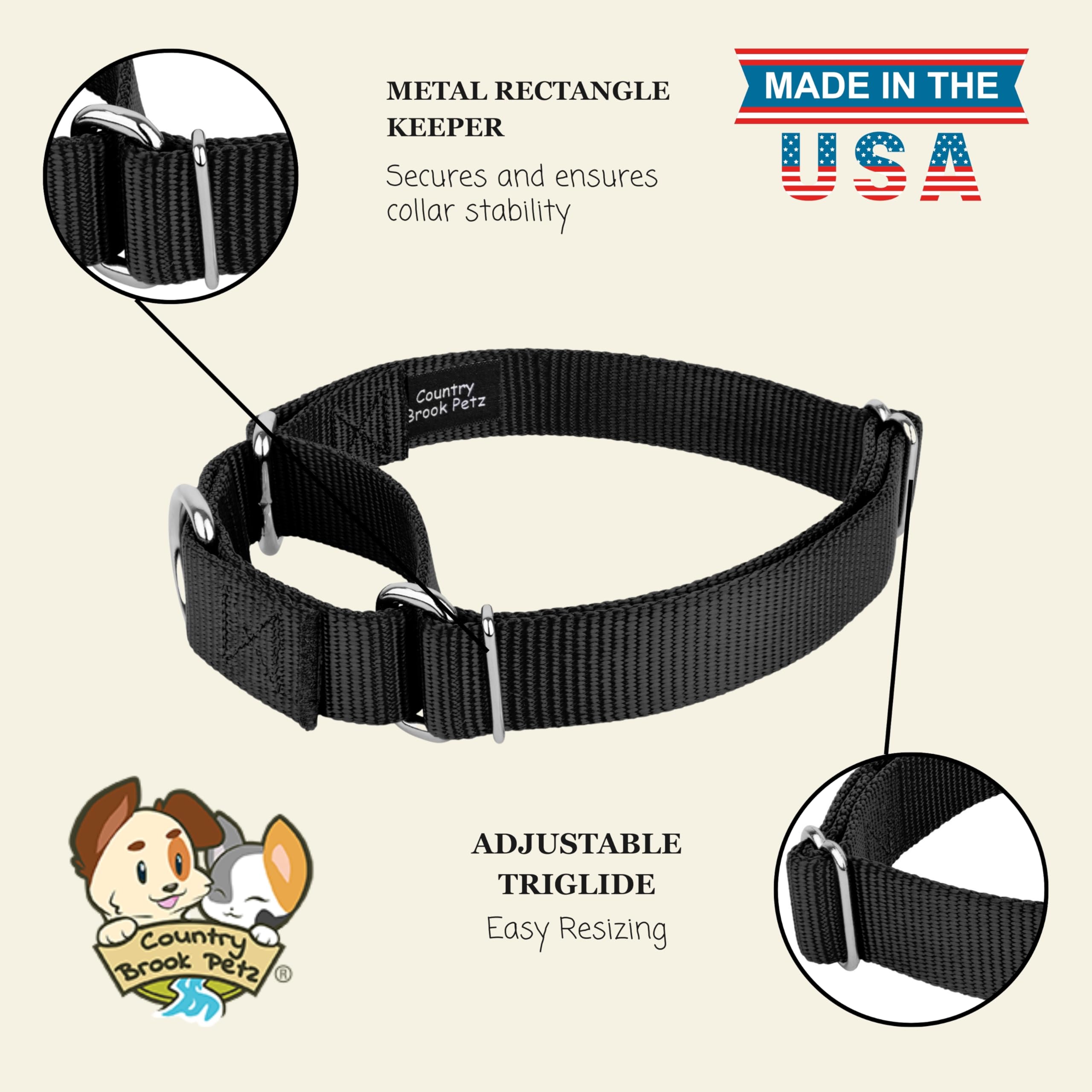 Color options of Country Brook Petz martingale collar for style.