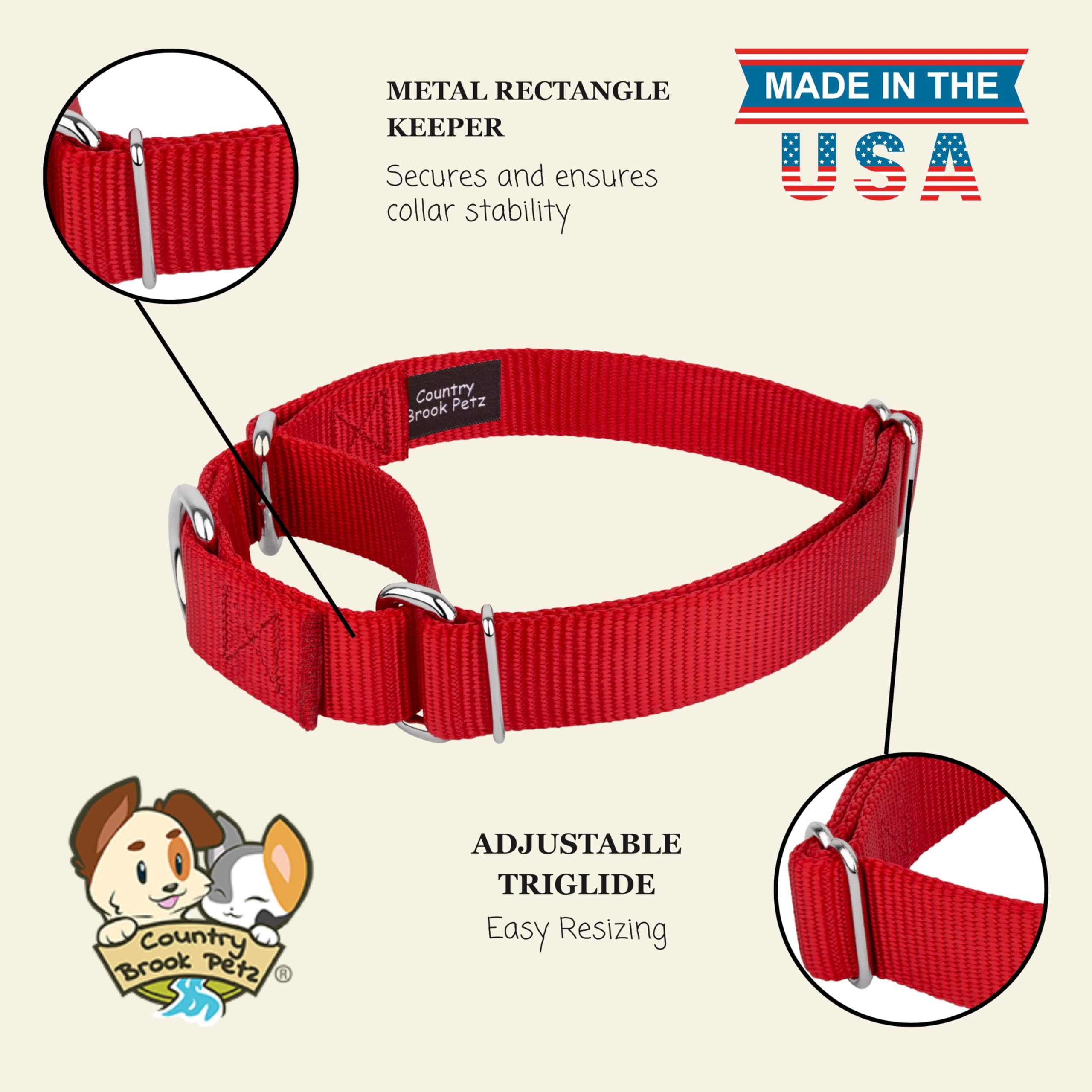 Country Brook Petz martingale collar suited for service dogs and everyday use