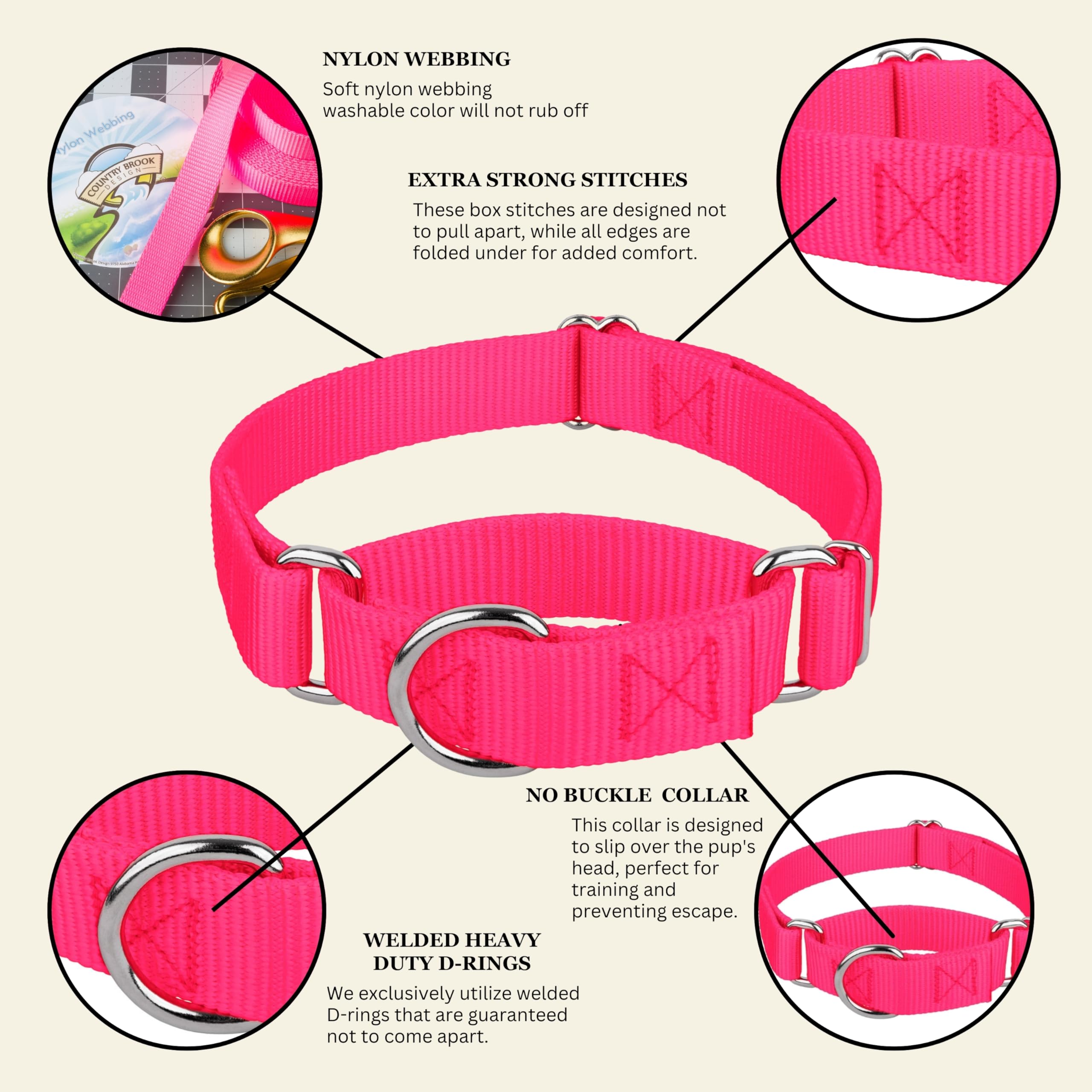Country Brook Petz nickel plated hardware detail underscores strength and durability.