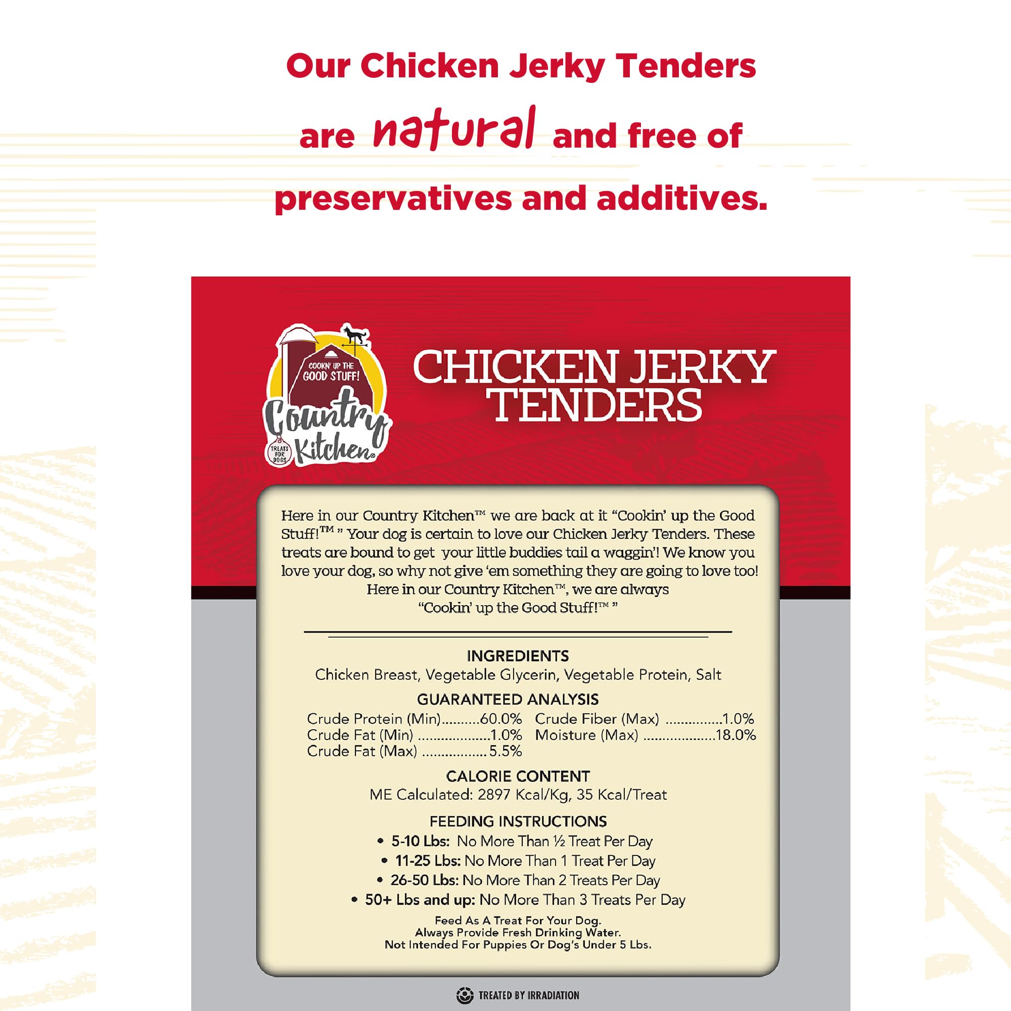 Country Kitchen Chicken Jerky Tenders no artificial colors claim with clean ingredients