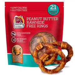 Country Kitchen rawhide-free ring dog chews with peanut butter for easy digestion