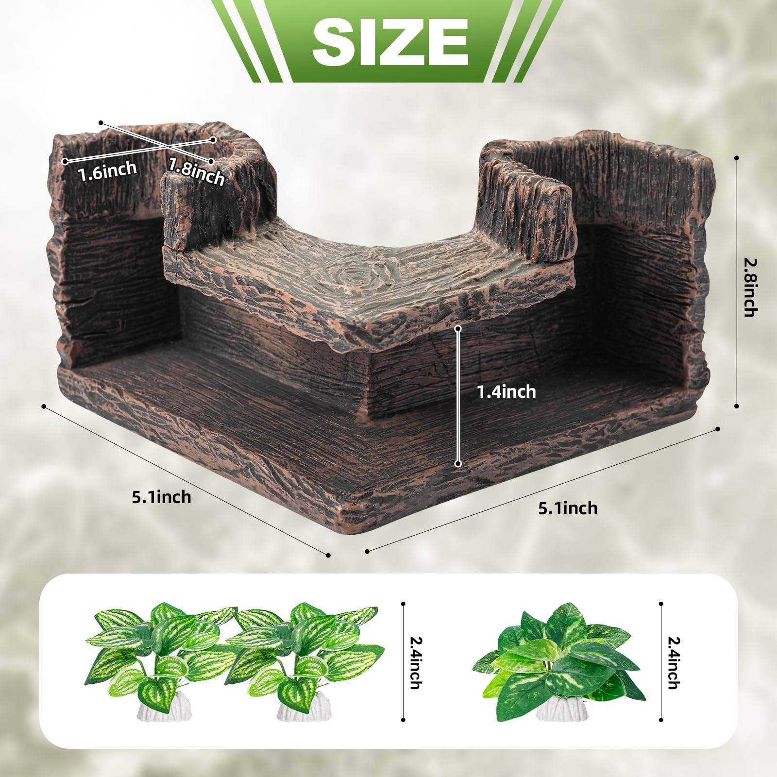 CousDUoBe Silk plants with driftwood-look decor enhancing tank greenery