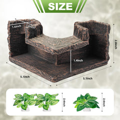 CousDUoBe Silk plants with driftwood-look decor enhancing tank greenery