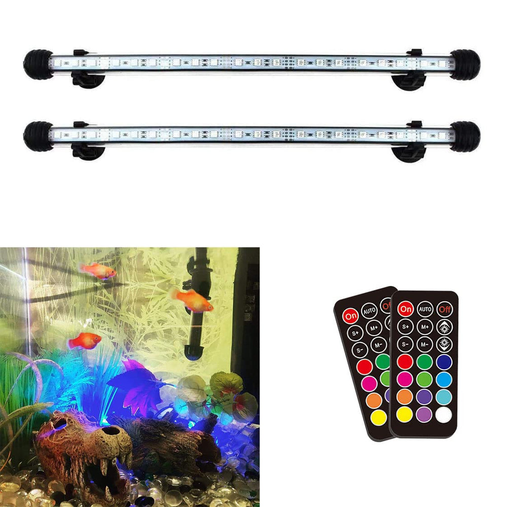 COVOART LED aquarium light 2-pack in-tank view showing vivid colors for fish and plants