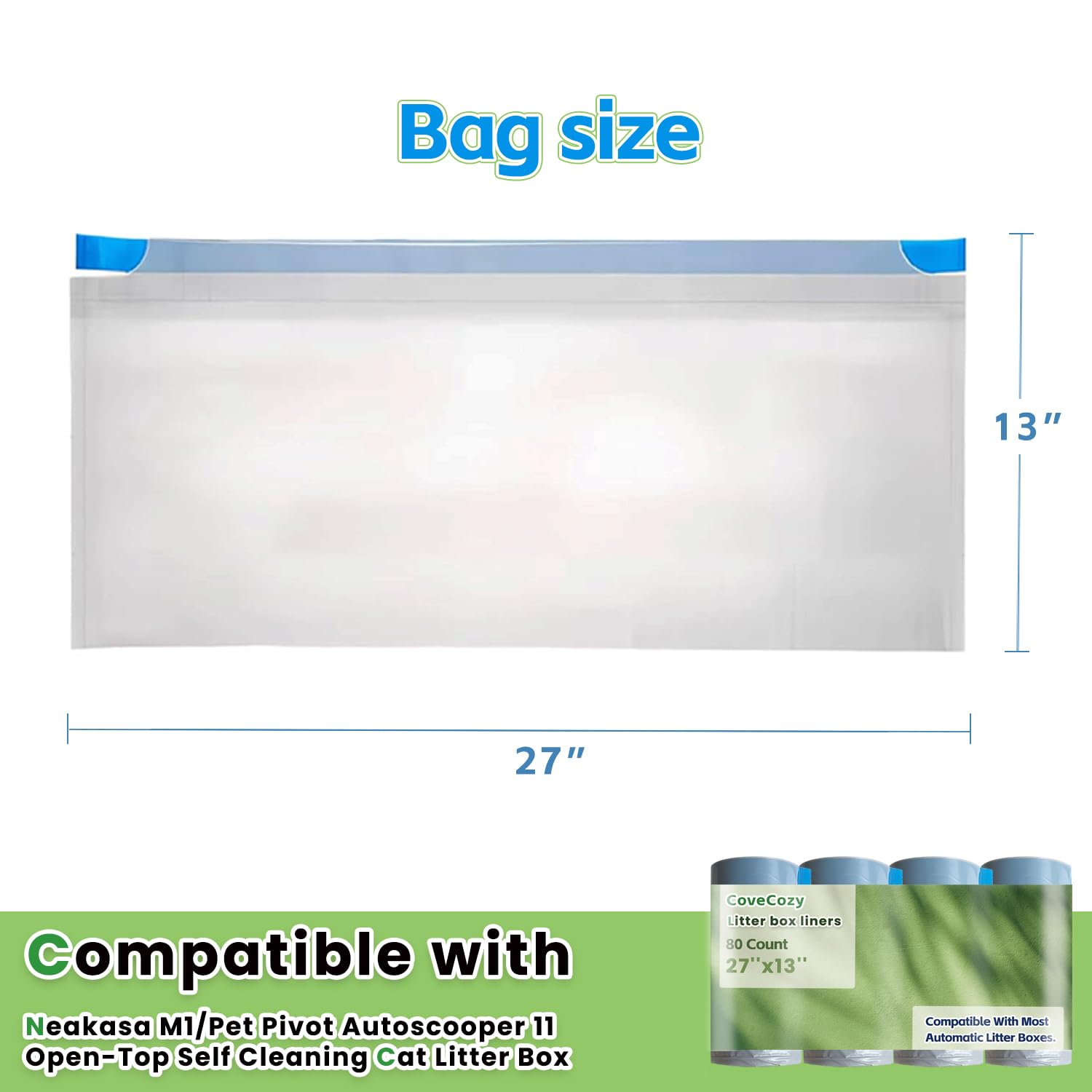 CoveCozy 80-count bags drawstring-closure: quick, secure disposal after littering.