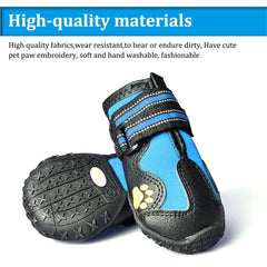 CovertSafe& waterproof dog shoes protect paws during rainy outdoor adventures.