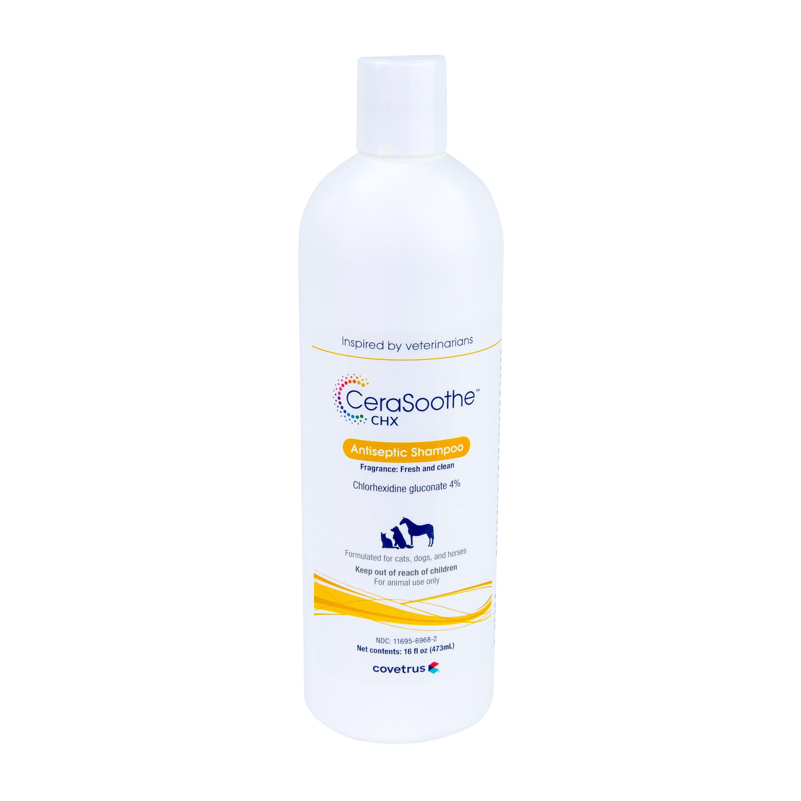 Covetrus CeraSoothe CHX Shampoo bottle for routine skin cleansing