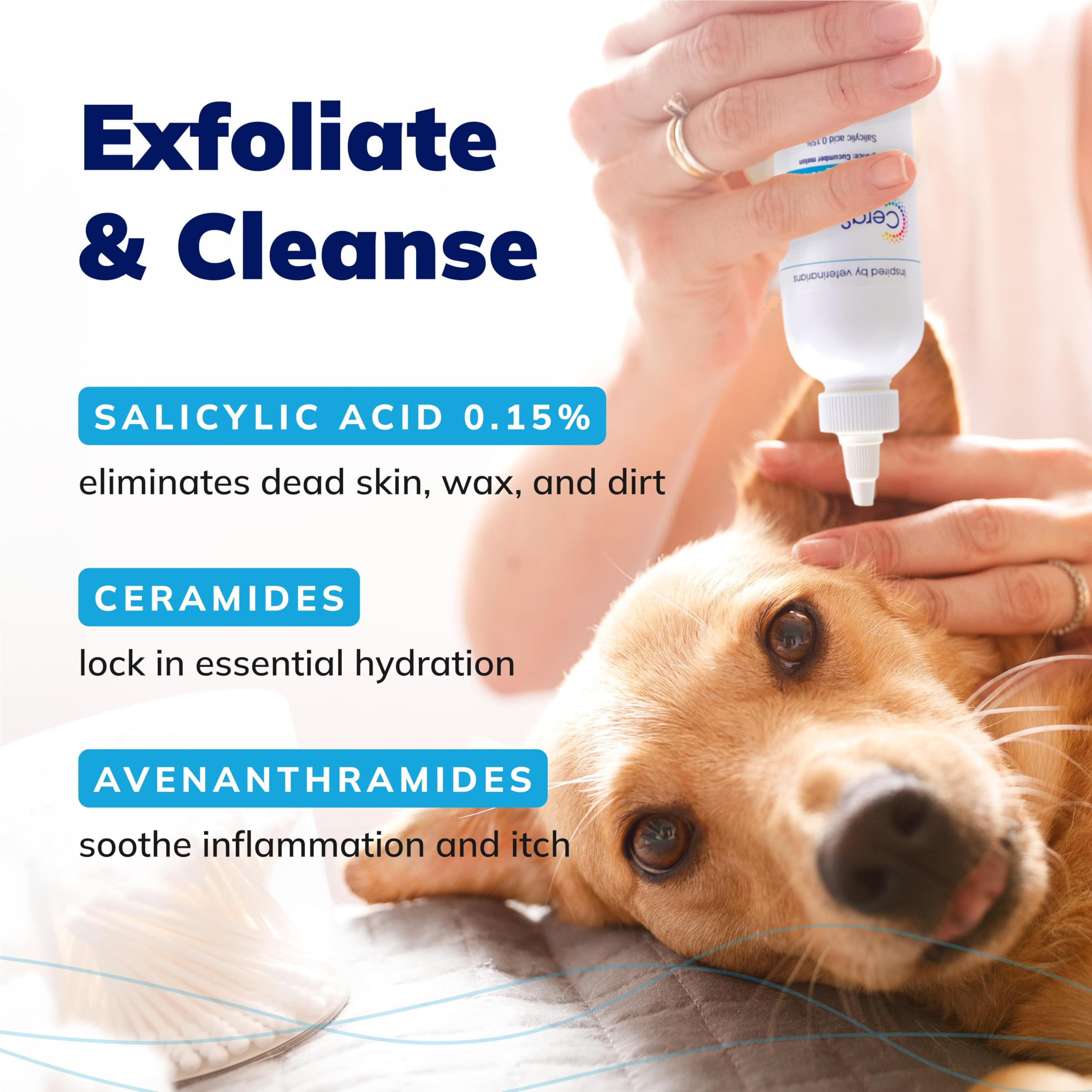 Covetrus CeraSoothe SA ceramides moisturize to soothe ear skin