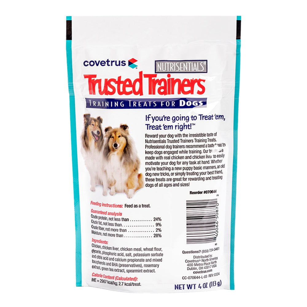 Covetrus NutriSentials Trusted Trainers closeup shows real chicken liver flavor.