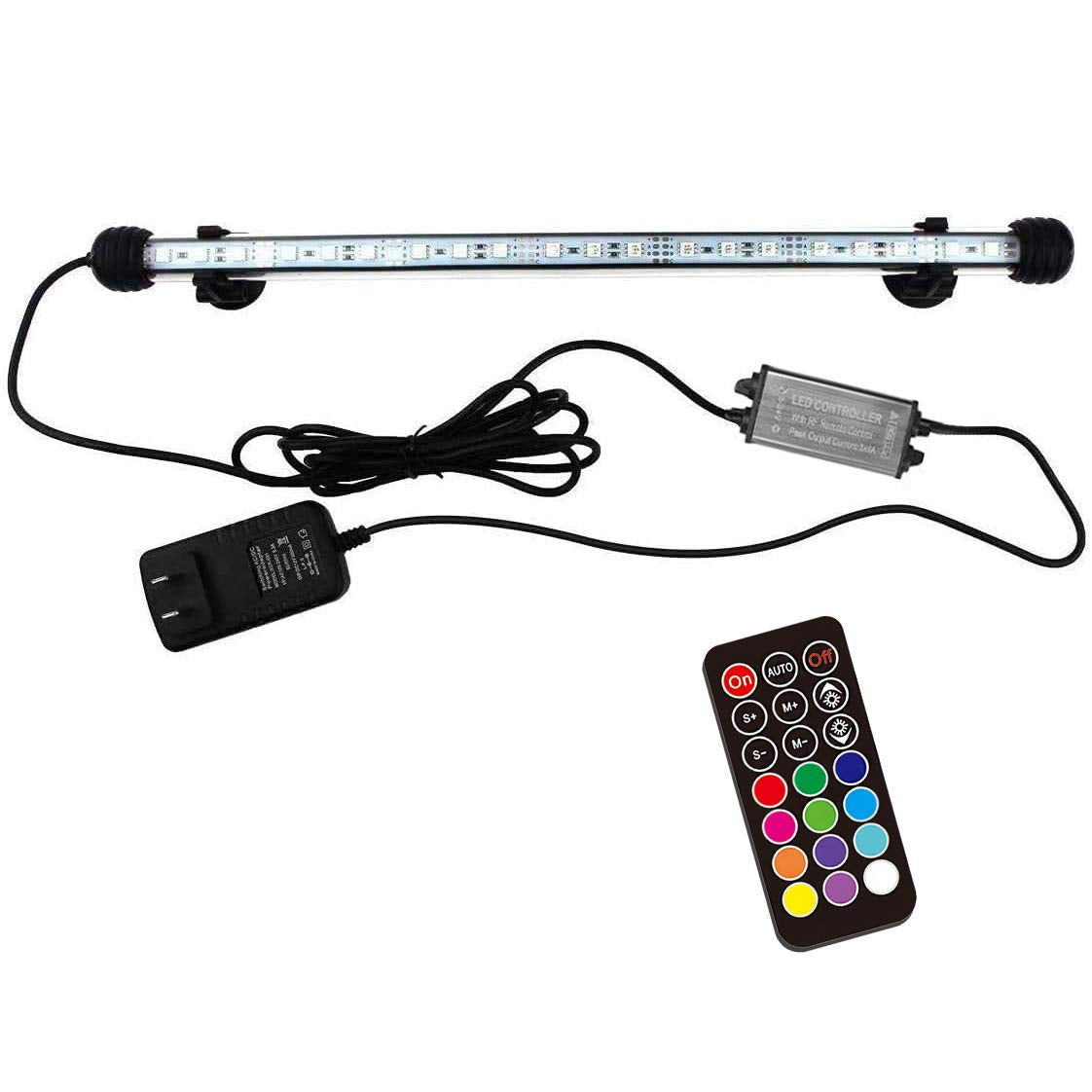 COVOART 15 inch LED aquarium light submerged to brighten the tank colors
