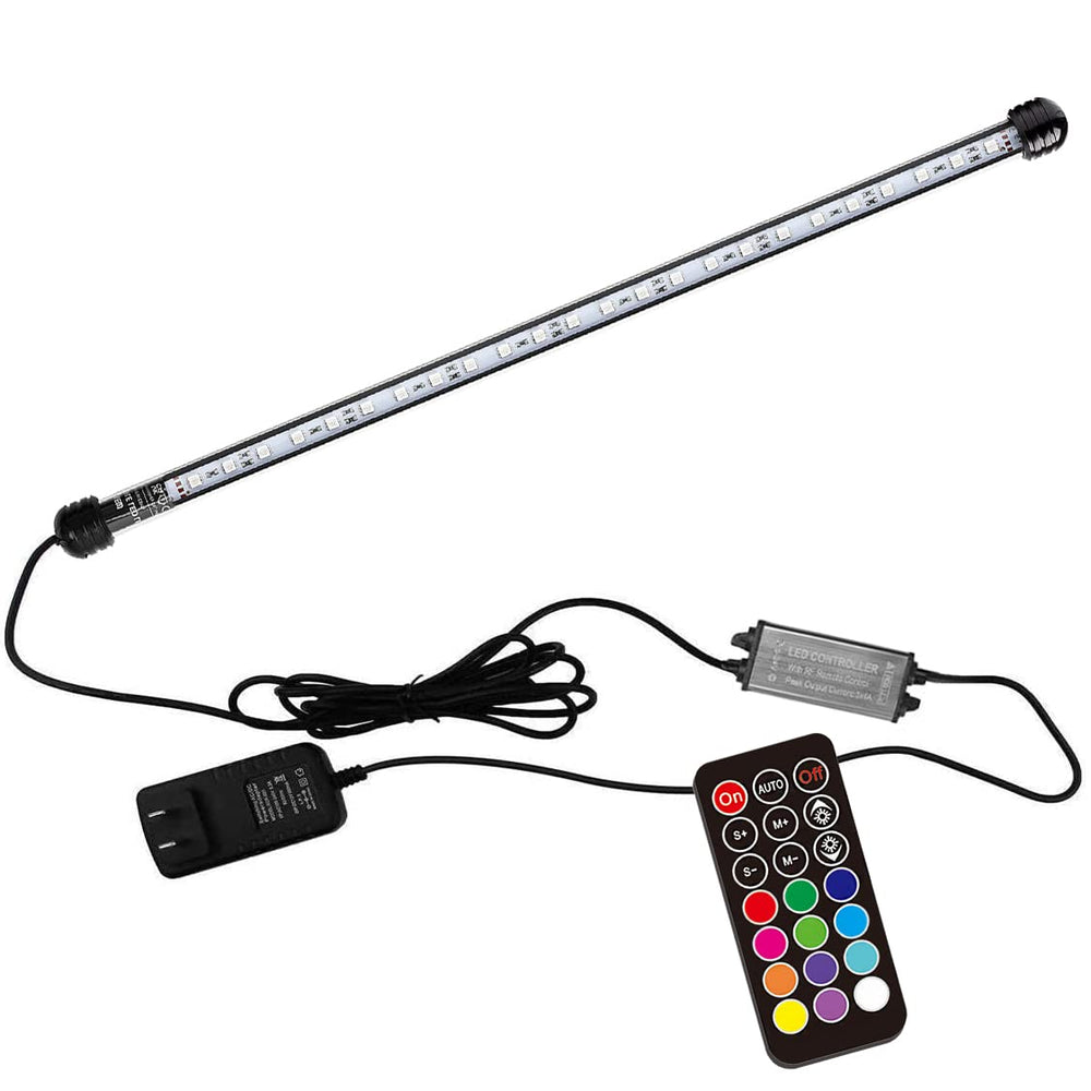 COVOART LED aquarium light 19-5in showing vivid RGB colors for tanks