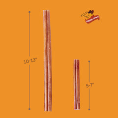 Cowdog Chews Beef Bully Stick close-up texture highlighting natural beef