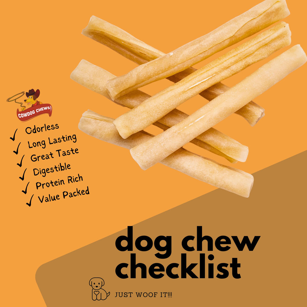 Cowdog Chews Collagen Sticks 6-pack closeup texture, textured collagen chew