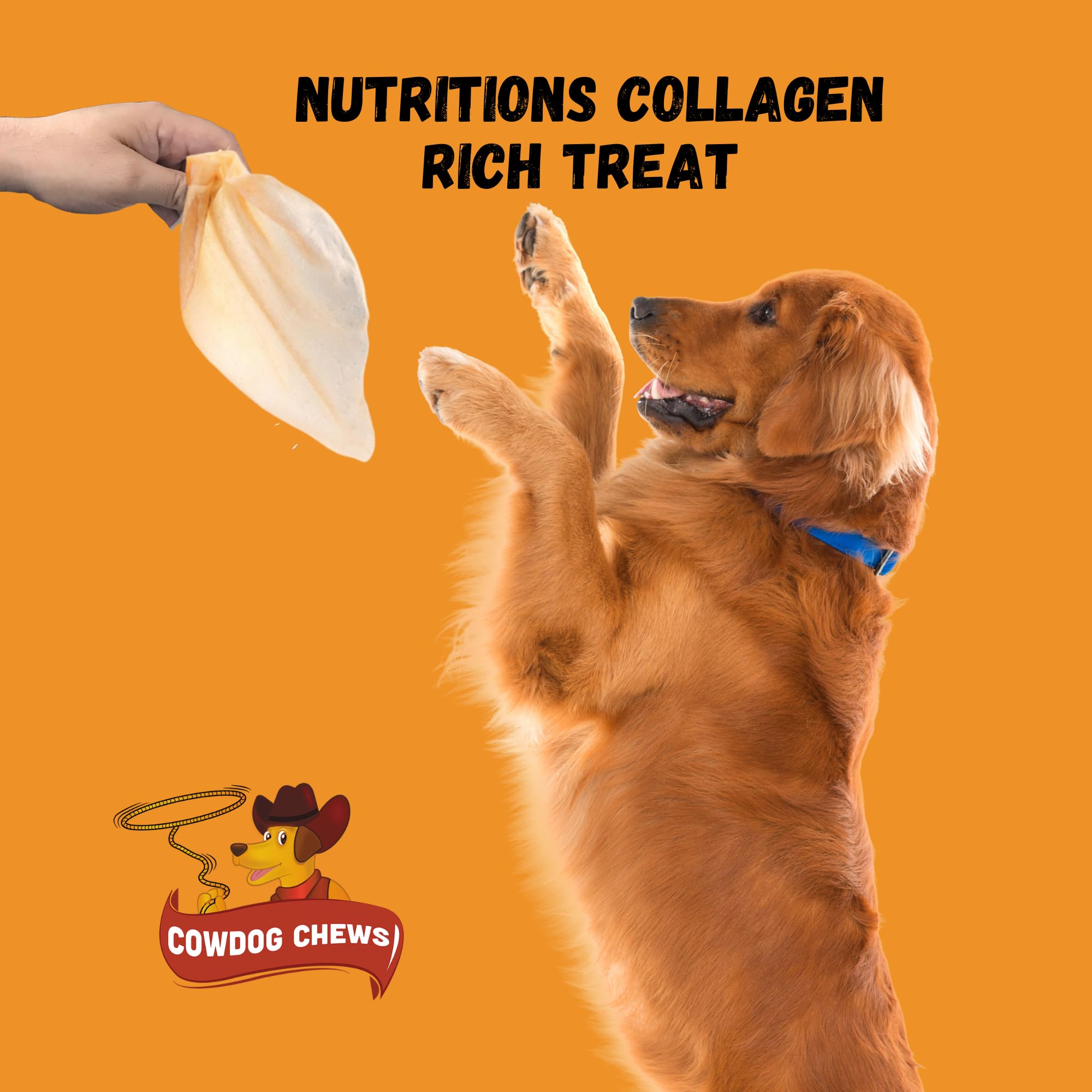 Natural, protein-rich but low-fat Cowdog Chews for healthy snacking.