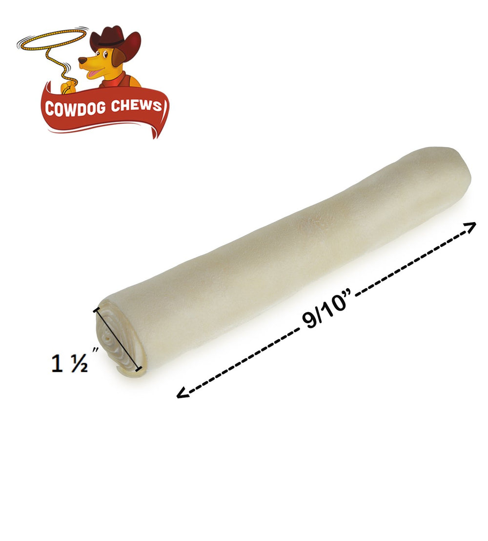 Close-up of natural texture and color variation on Cowdog Chews Retriever Roll 9-10 inch.