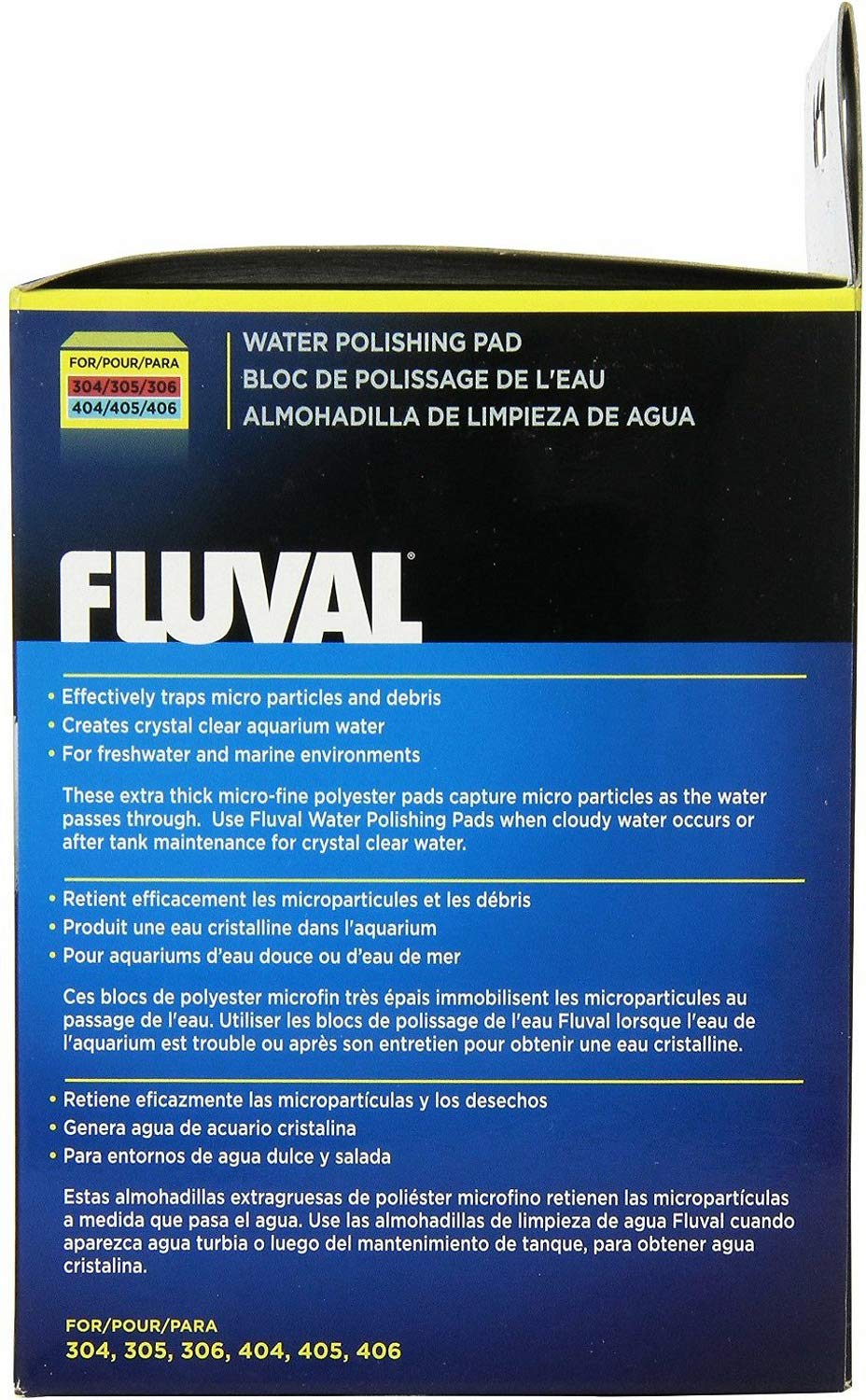 Six-pack Cowjag Fluval Water Polishing Pads for freshwater and marine tanks, efficient filtration