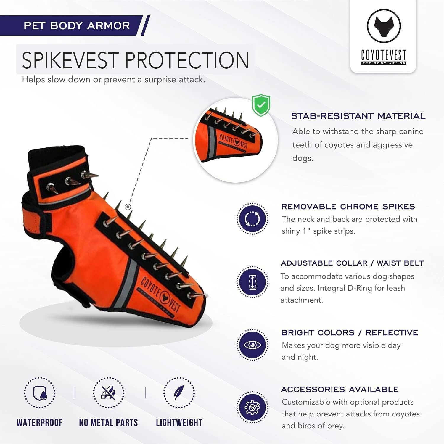 CoyoteVest SpikeVest reflective safety at night enhances visibility