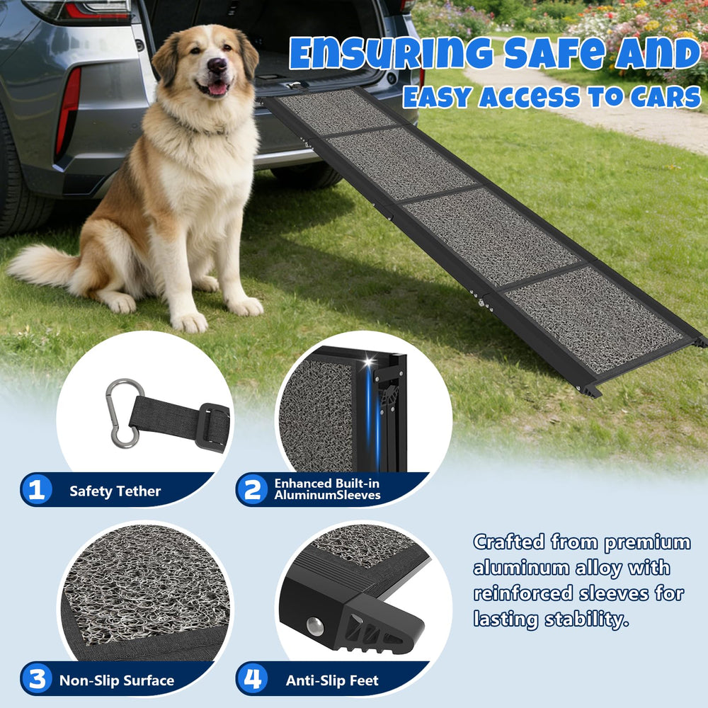 COZEER dog ramp safety rope and buckles add extra security