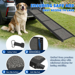 COZEER dog ramp safety rope and buckles add extra security