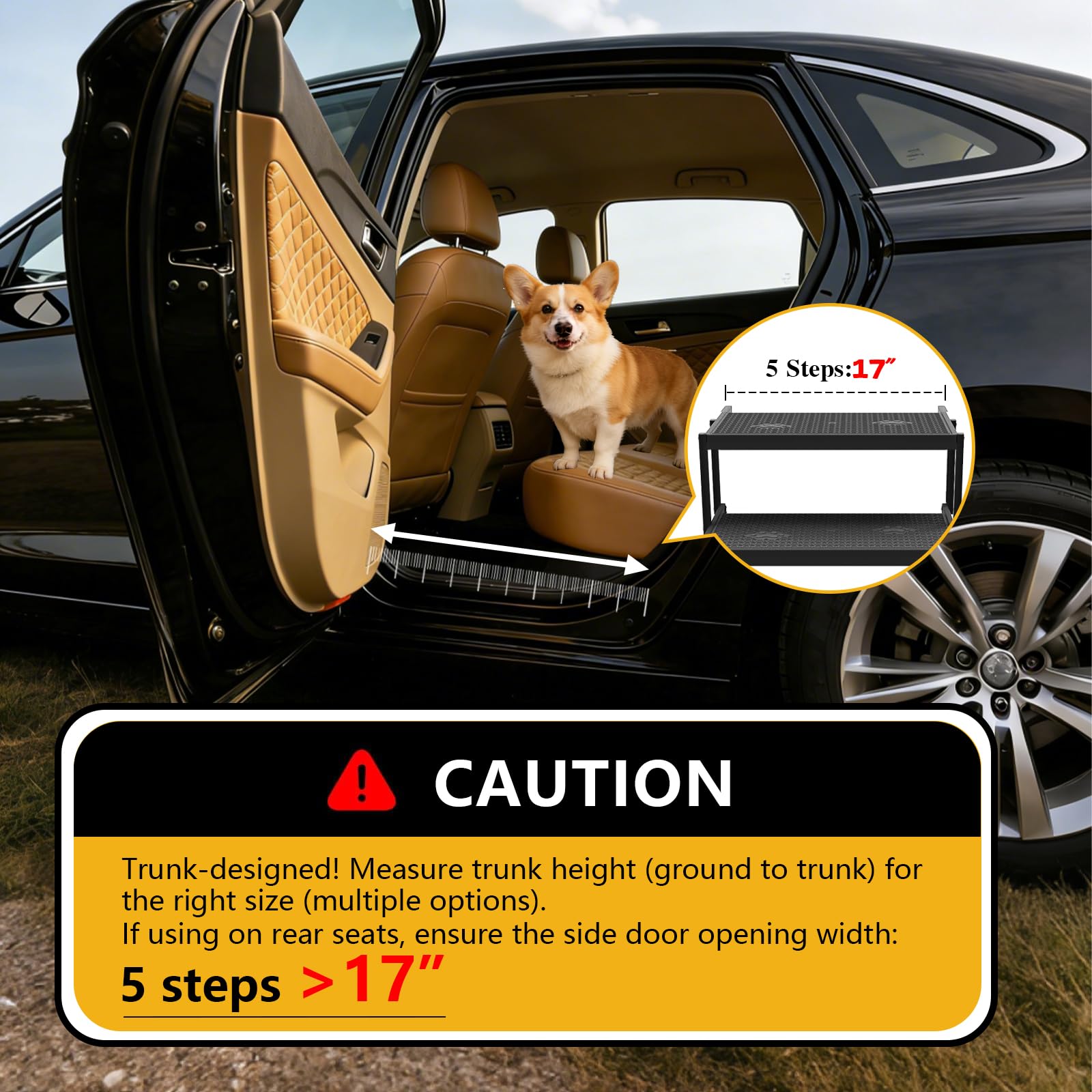 COZEER dog steps include safety strap for secure use