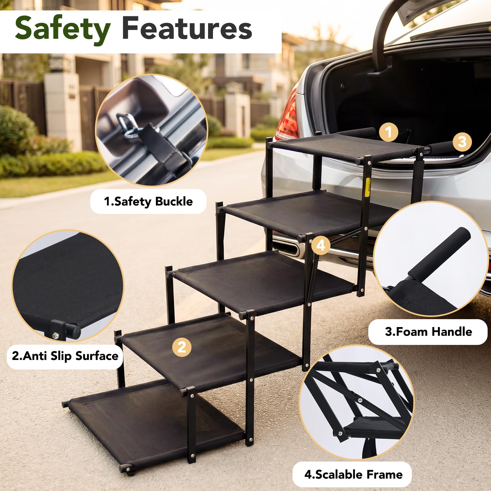 Cozila foam-wrapped handle reduces slipping and protects car trunk during loading