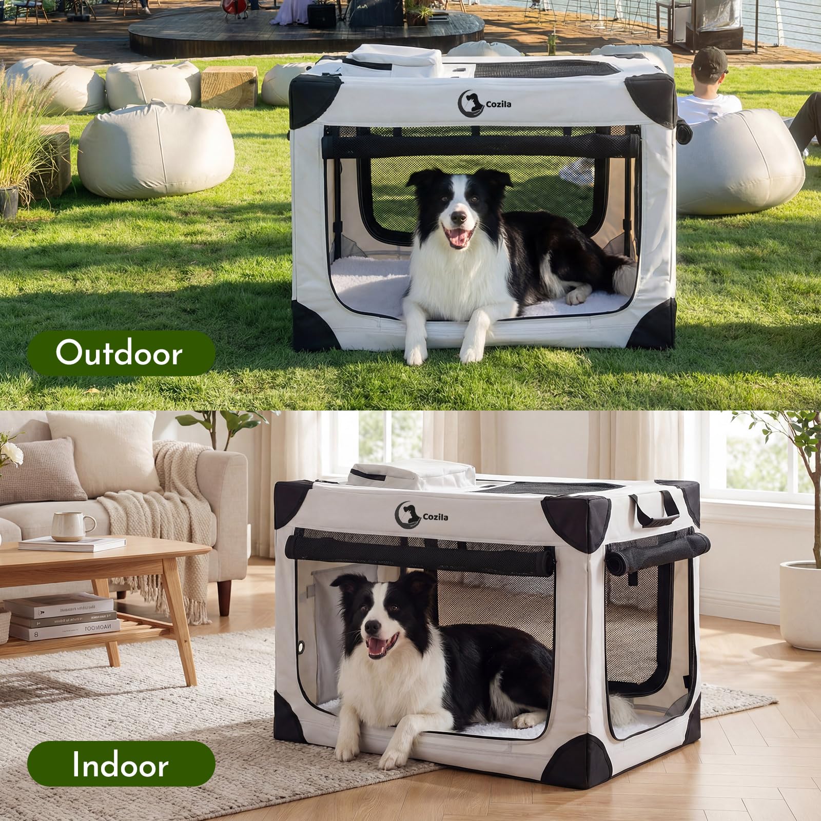 Cozila 600D Oxford fabric offers durability and tear resistance.